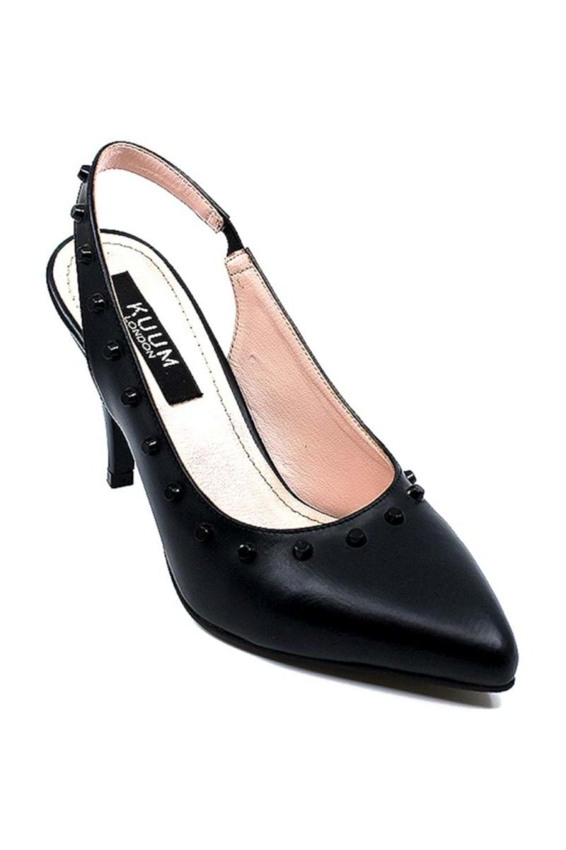 

Kuum 348 Heels Pearl Detail Lady Tekbant Stiletto Shoes Black-36 Dress, As pic