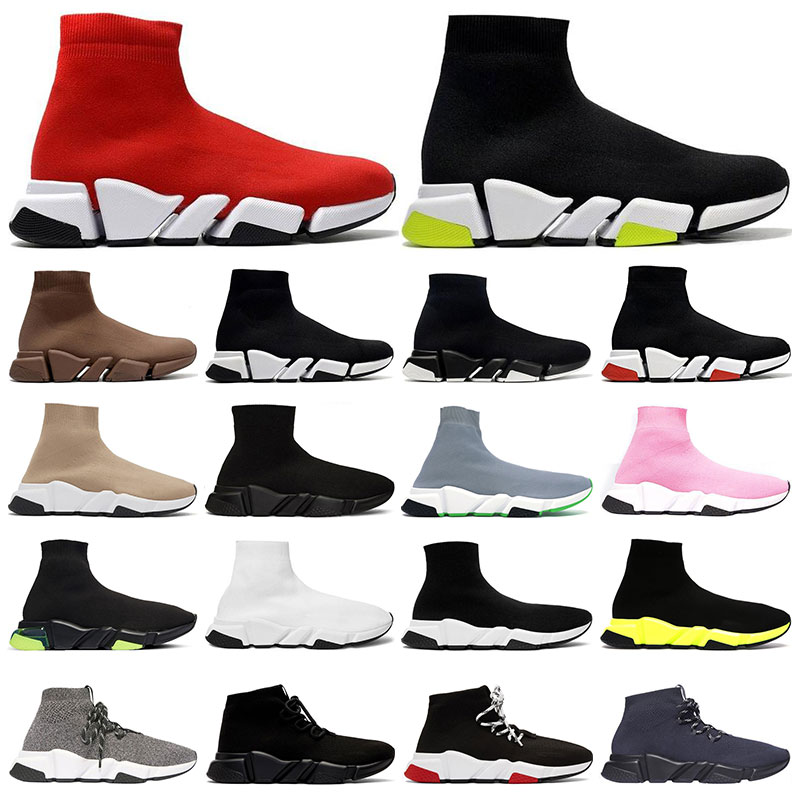 

Mens classic Sock shoes 2.0 platform triple black white Beige Red Clearsole Yellow Fluo bule Flat lace up womens fashion outdoors, 4 2.0