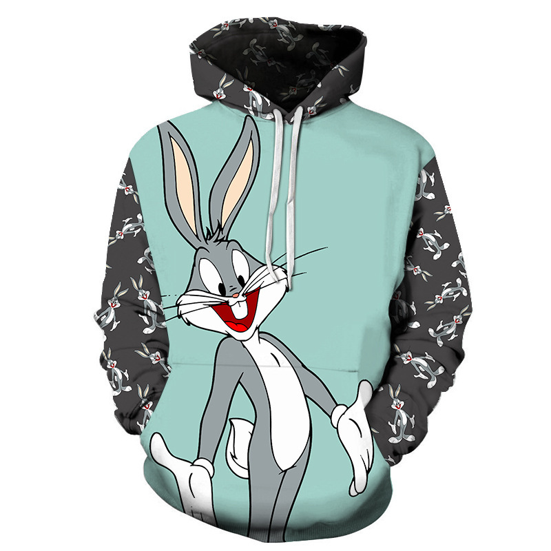 

3D Hoodie casual men' sweater 3D printed Hoodie Bugs Bunny and Daffy Duck, Mlms2034