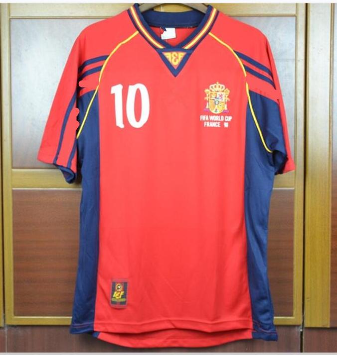 

World Cup 1996 1998 2000 retro spain soccer Jerseys 98 02 04 F.Hierro RAUL Xavi Puyol Torres Hierro Morientes football Shirts, 2004 away white