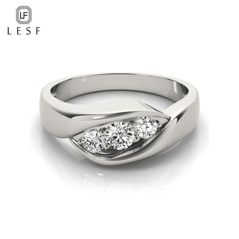 

Cluster Rings LESF Unique Design 925 Sterlign Silver High End Jewelry Three Stone Ring Finger CZ For Women Wedding Engagement, Golden;silver
