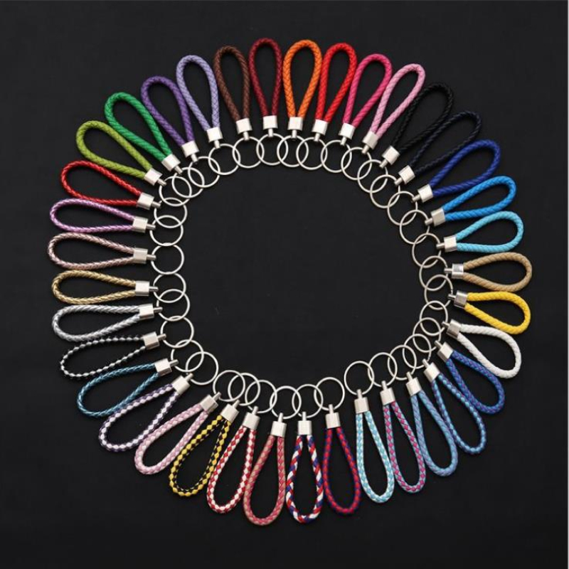 

New Trendy Lover Couples Colorful PU Leather Cord Keychain for Promotion Wholesale 50pcs