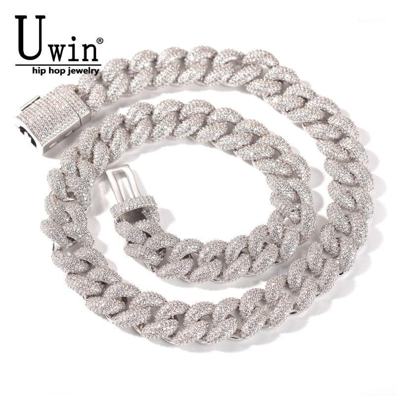 

Chains Uwin 14mm Miami Necklaces Cuban Link CZ Iced Out Zircon Pave Luxury Bling Jewelry Fashion Hiphop For Men