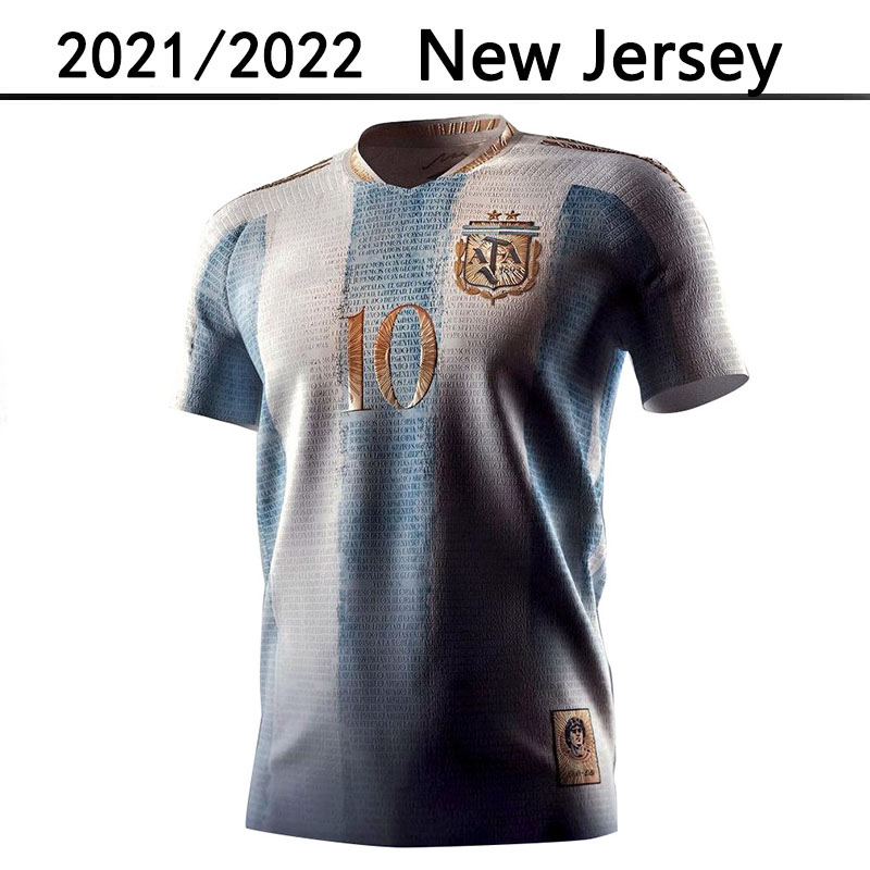 

2021 2022 ARGENTINA 21 22 CONCEPT soccer jersey Maradona special badge golden elements Messi DI MARIA HIGUAIN icardi DYBALA football shirt, Blue