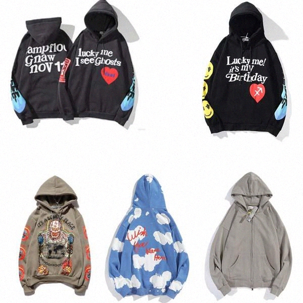 

KANYE WEST Sunday Service graffiti printed hoodies cotton hooded sweater pullover loose men women Holy Spirit CPFM jacket autumn T4Xg#, Black