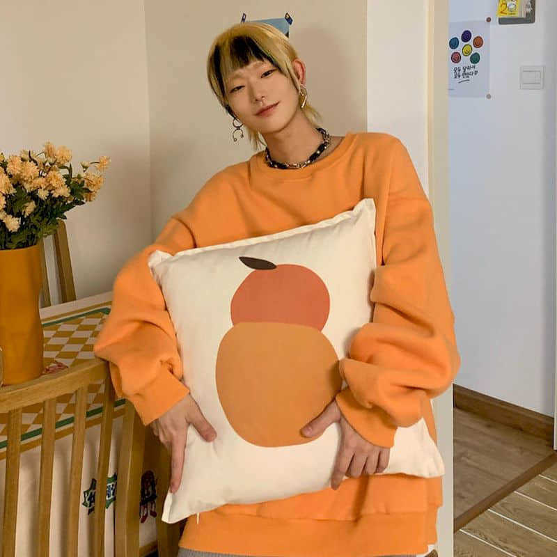 

sweatshirt men and women loose hoodies trend couple round neck jacket early autumn pure color oversize male tops 210526, Purple