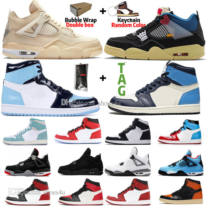 

Sail Black Cat Bred 4 4s Guava Ice Twist White Cement What The Mens Basketball Shoes 1 1s Travis Scotts Obsidian UNC Royal Toe Women Sneaker, #43