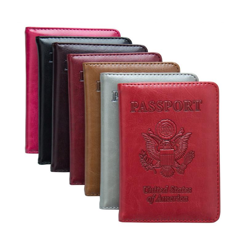 

Card Holders RFID United States PU Leather Blocking Passport Holder Wallet Cover Travel Document Organizer Case Men Women Slot, 04