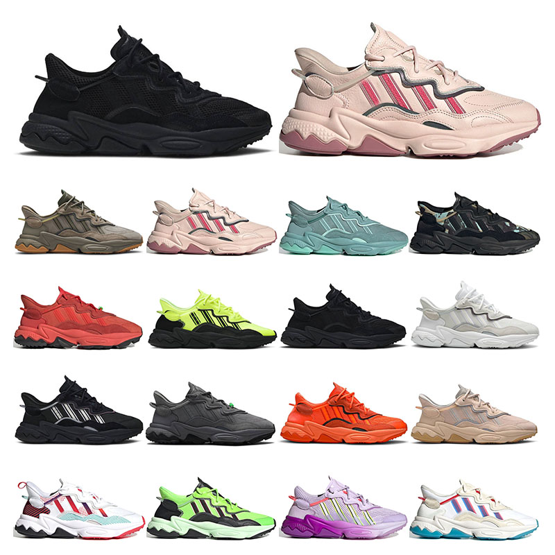 

Men Women Ozweego Casual Shoes Black white Neon Green Era Pack Pride Bold Orange Bright Cyan Mens Womens Sports Sneakers trainerr fashion outdoor, 26 vapour steel