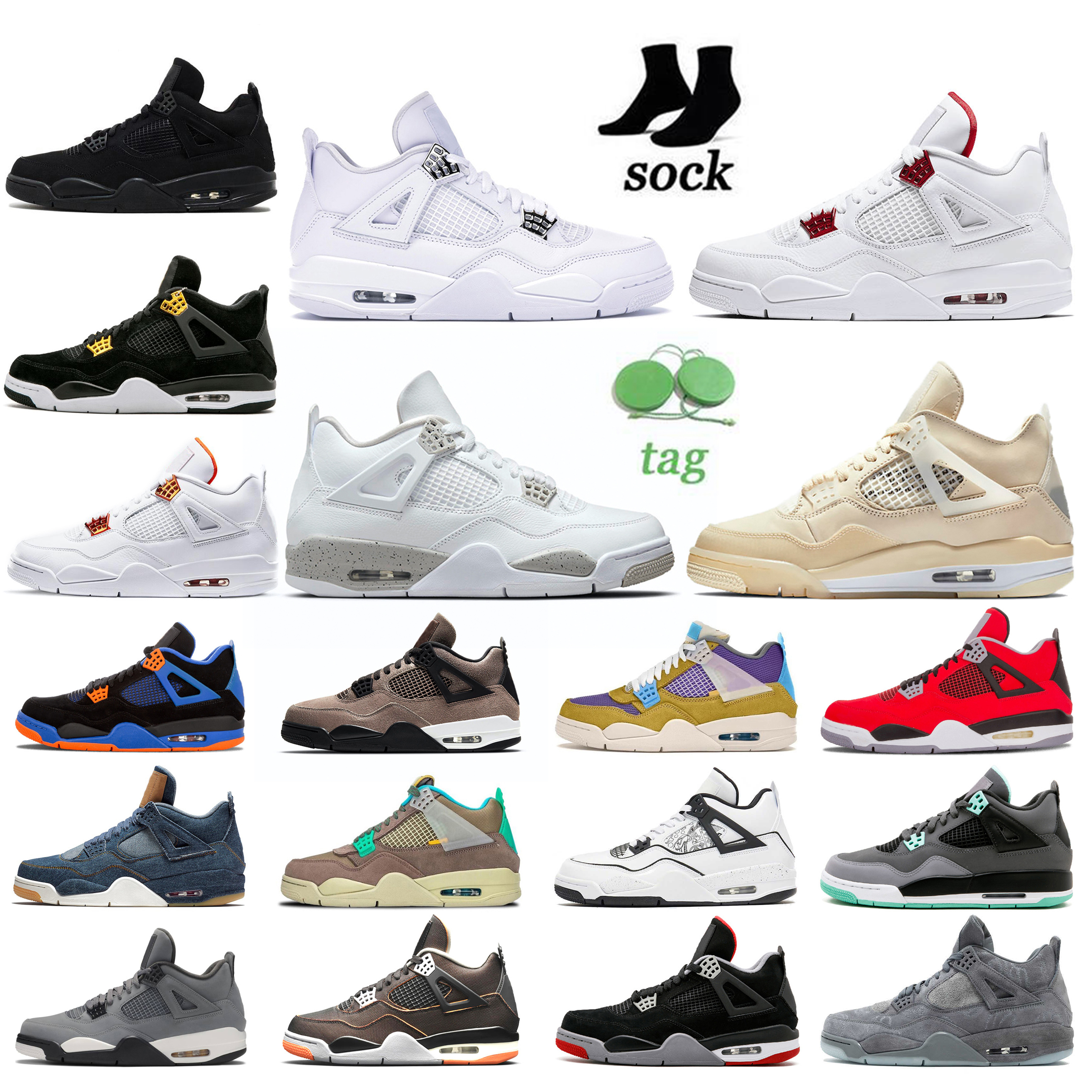 

Men women 4s 4 basketball shoes court purple Black cat Shimmer Wild Things Cement University Blue White Oreo Multi Bred Tour Yellow mens trainers 5.5-13, #44 taupe haze-1