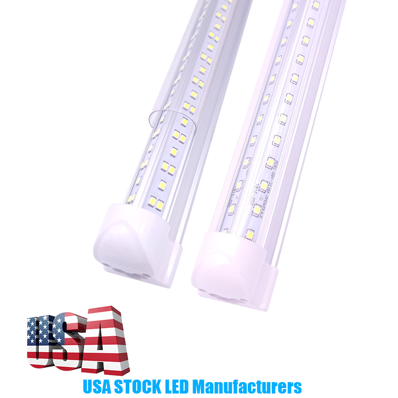 

4ft Tube Light 8ft 6ft 5ft 3ft 2ft Integrate V Shaped T8 LED Tubes Lamp 8 feet 72W Cooler Door Lighting SMD2835