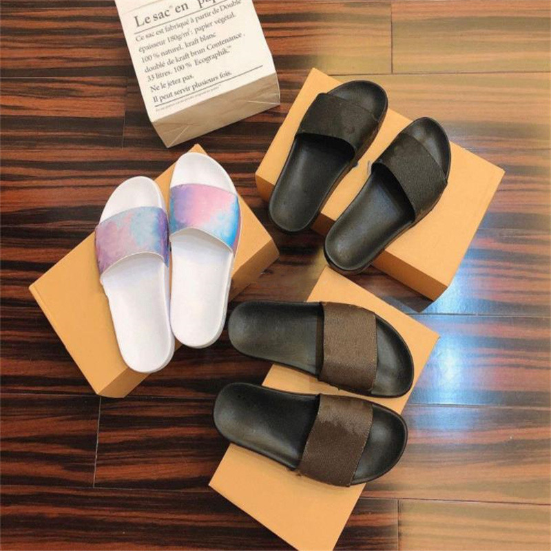 

2021 V mens Slippers women slides slipper Summer Sexy Sandals mens luxurys designers real leather platform sandal Flats Top fashion Old flower shoes Ladies Beach, With box+dust bag