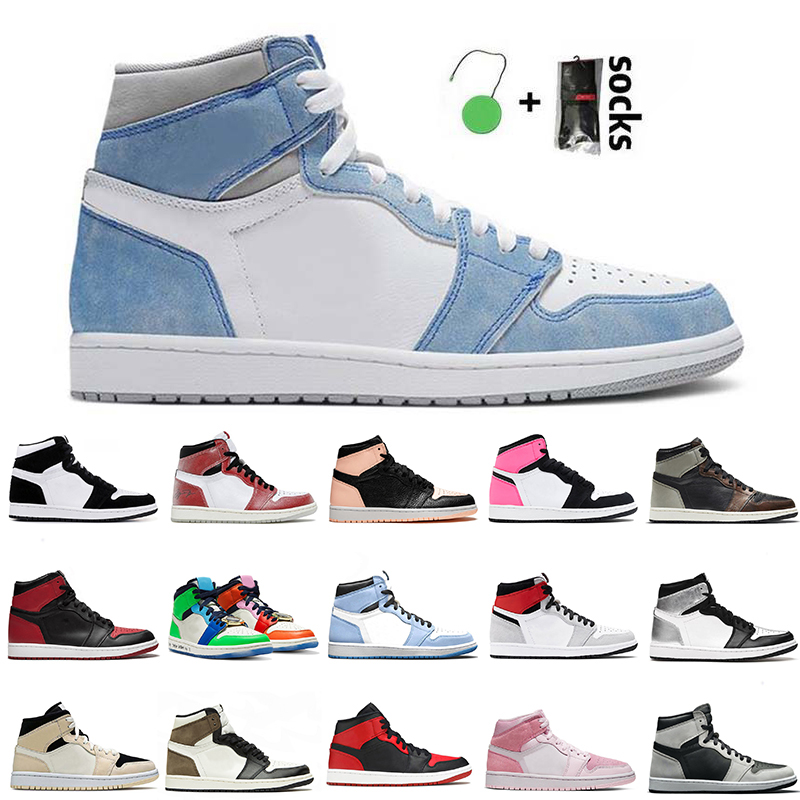 

2021 With Socks Jumpman 1 1s Top Selling Mens Women Basketball Shoes High OG Hyper Royal Travis Cactus Jack Barely Orange Banned Trainers Womens Sneakers Size 46, No.16 mid white shadow 36-46