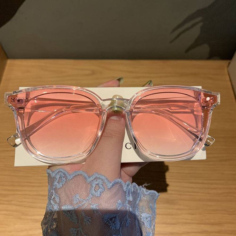 

Sunglasses men's fashion cool Pink Women's round face net red box Korean, White;black