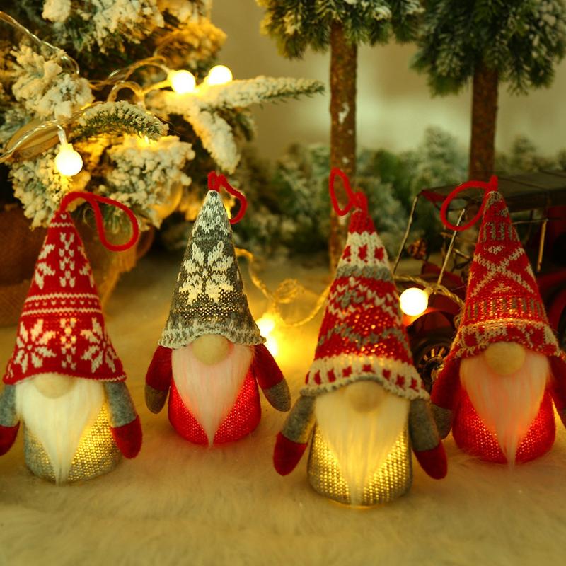 

Christmas Decorations Lovely Knitted Plush Doll Pendant Kids Xmas Gift Toy Xmastree Ornaments Window Display Party Decoration Dolls