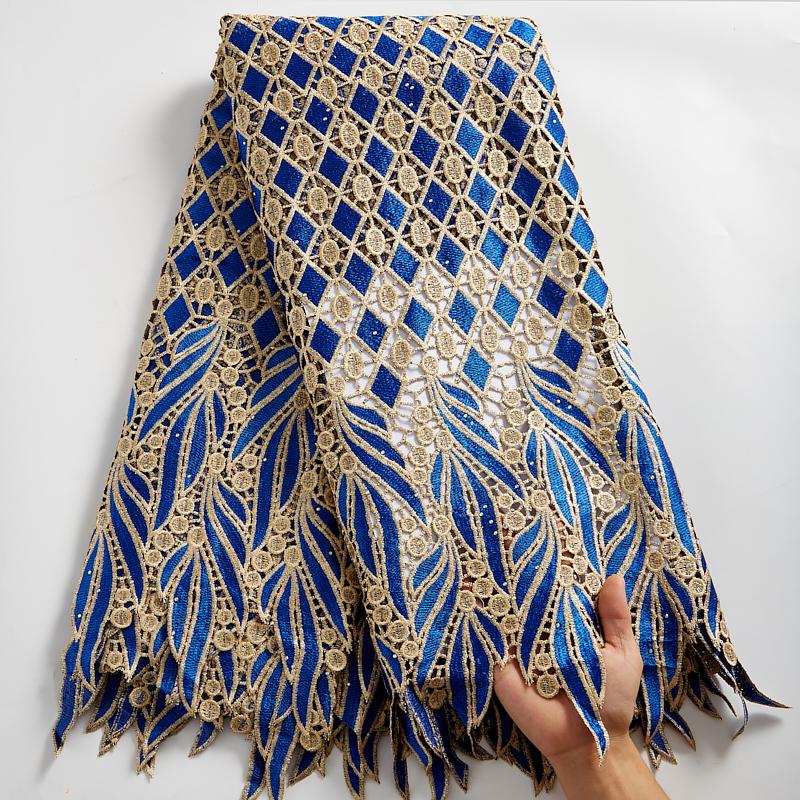 

Ribbon High Quality Water Soluble African Cord Lace Fabric With Small Holes Nigerian Guipure For Wedding Party Sewing 2547A