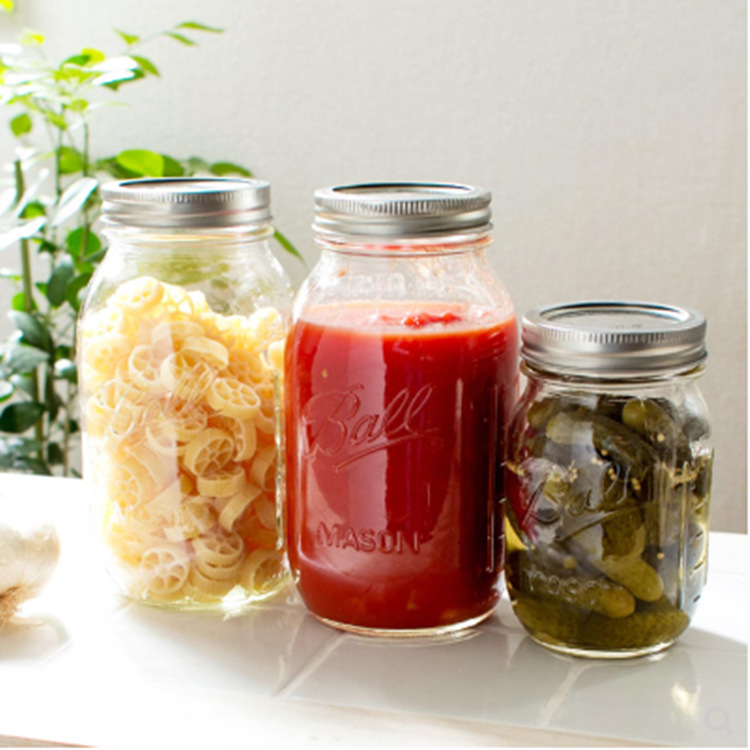 

American ball mason jar glass sealed jar jam bottle vegetable salad nut dry goods bird's nest sub bottle