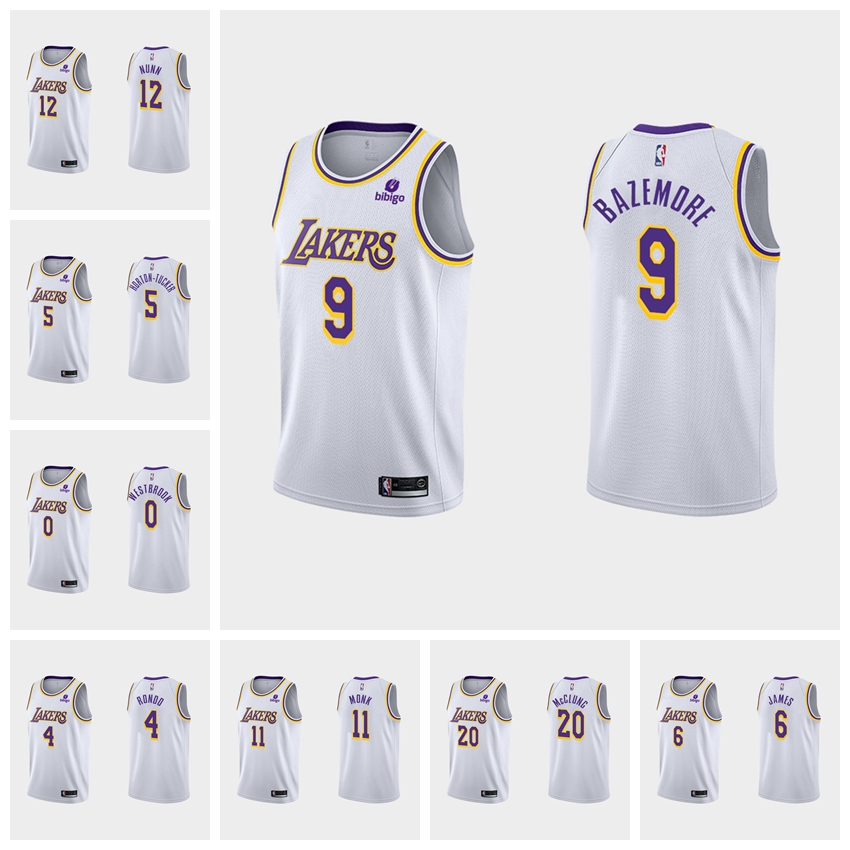 

LeBron 6 James Jersey 0 Russell 23 Westbrook 75th 7 Carmelo Basketball Anthony Jerseys Los Angeles''Lakers''Mens Anniversary White T-shirts GX08, 17