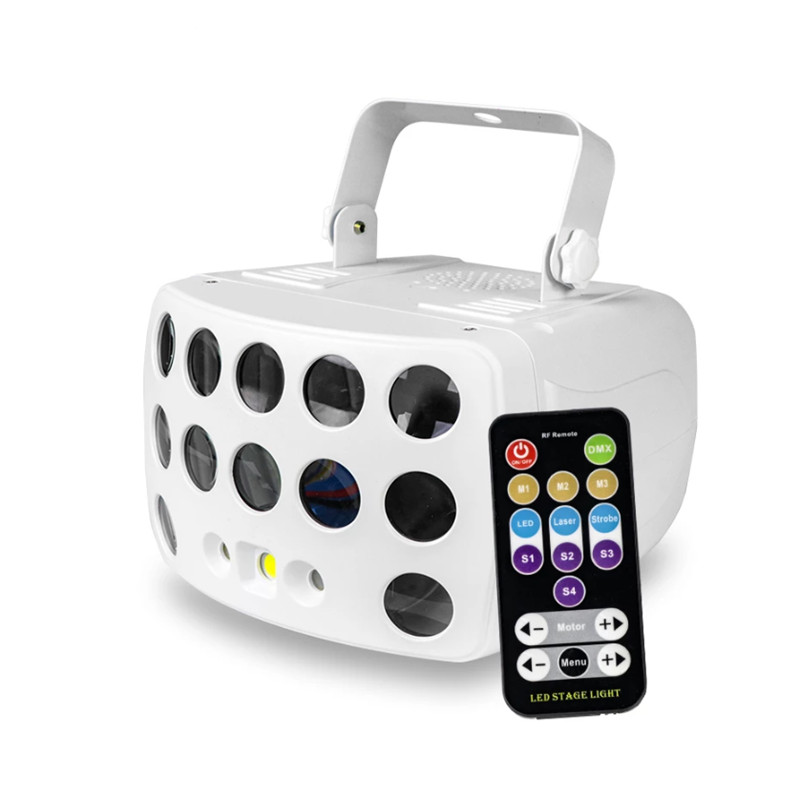 

DMX RGBW LED Laser Strobe Disco DJ Beam Spot Stage Lighting Effect Party Dance Club Wedding Butterfly Light