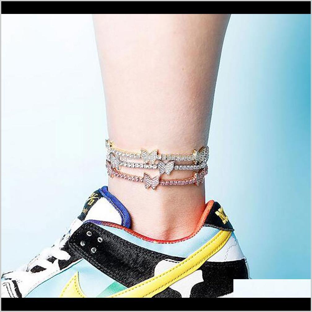 

Link M Round Prong Set 1 Row Bracelets Hiphop Zircon Tennis Chain Anklet Adjustable Length For Men Women T7Abw Sjwrb