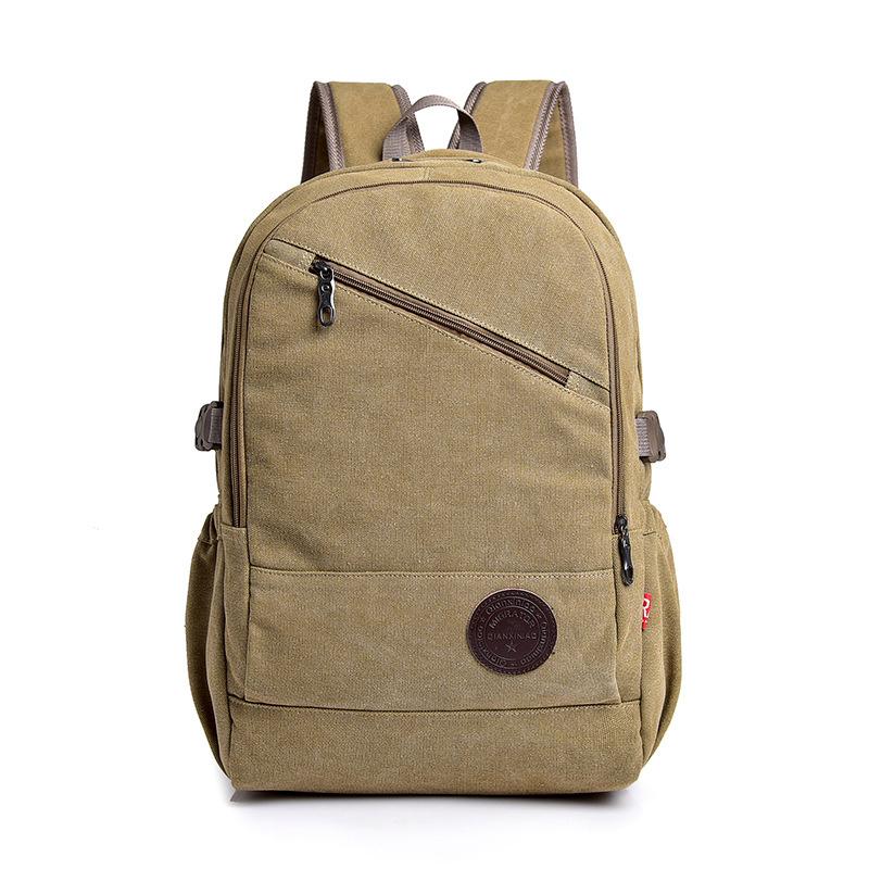 

Backpack Fashion Large Capacity School Student Canvas Outdoor Travel, Black