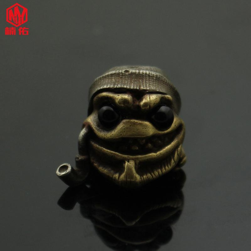 

Keychain 1PCS Frog Brass Knife Bead Outdoor Braided Paracord Pendant Gadgets