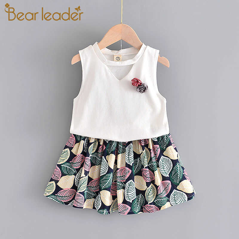 

Bear Leader Girls Floral Clothing Sets Summer Kids Vest and Flowers Pants 2Pcs Outfits Girl Casual Children Costumes 210708, Ax695 -pink