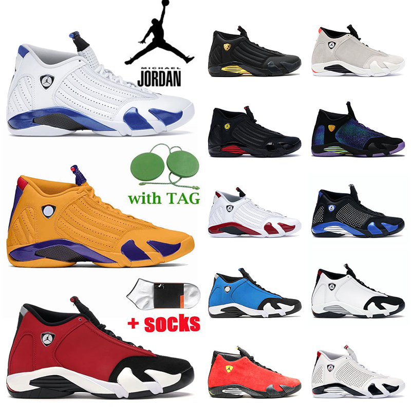 

With Box Sports Sneakers Air Jordan 14 14s Retro Basketball Shoes Jumpman White Hyper Royal University Gold Gym Red Toro Candy Cane Desert S