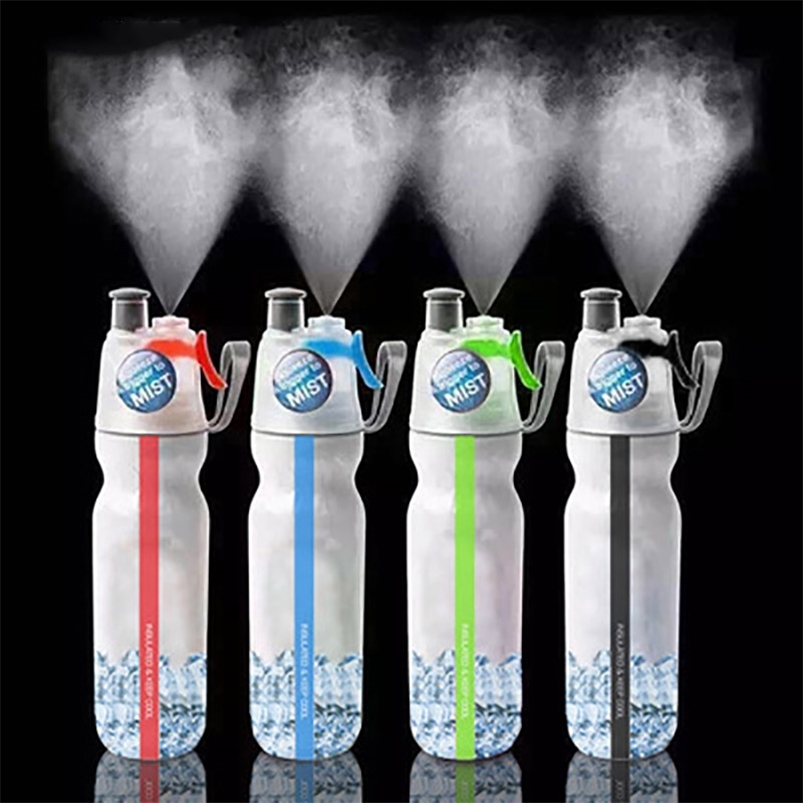 

500ML Water Bottles Double layer Ice Cold Portable Kettle Sport Outdoor Drinking kettle Insulated Mist Spray Bottle 210423