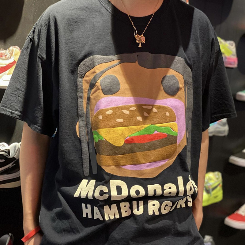 

CPFM Travis Scott Cactus Jack Smile T Shirt high street pure cotton foam printing men and women loose short sleeve T-Shirt, Yellow