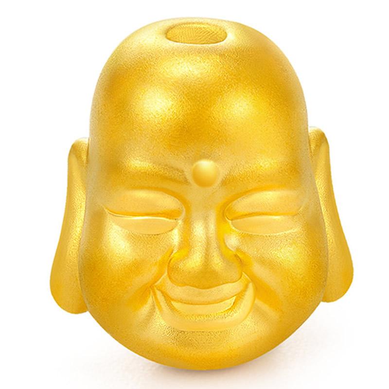 

Beaded, Strands Pure Solid 24K Yellow Gold Bracelet 3D 999 Buddha Head, Black