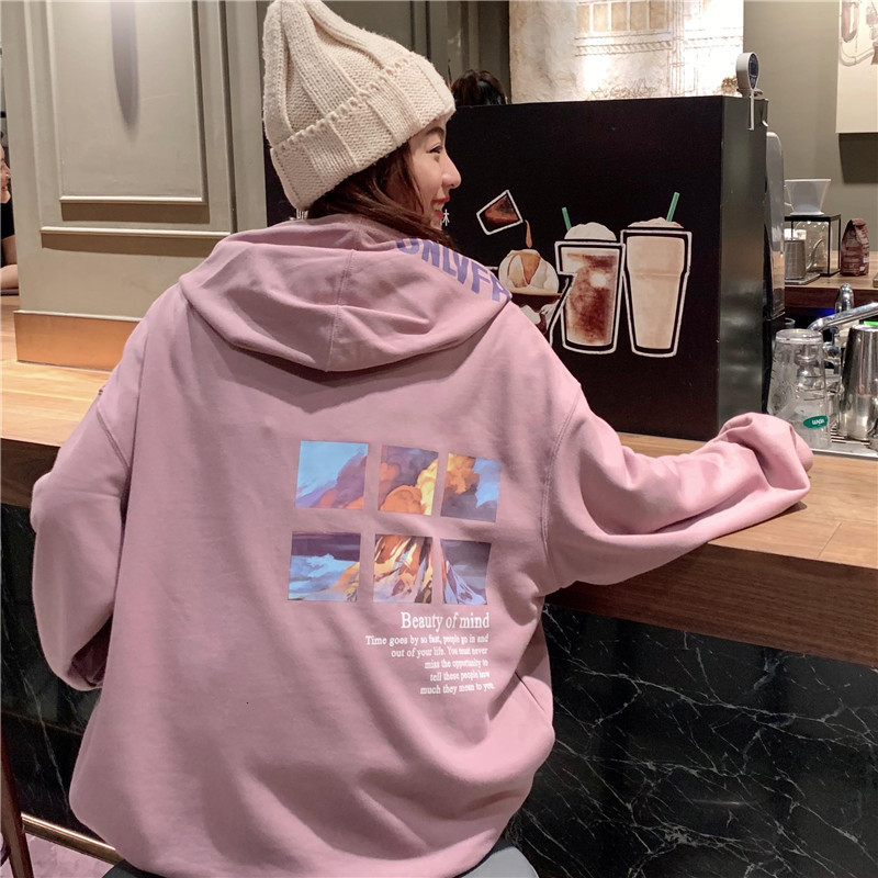 

women's hoodies & sweatshirts korean-style women's hoodie jacket, loose version, harajuku, students, fine, early fall k3kg, Black