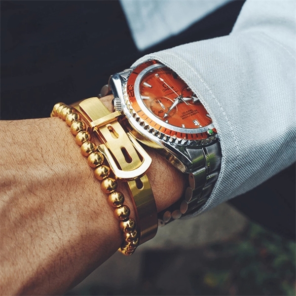 2pcs/set bracelet Stainless Fashion Titanium steel for Men Type C twisted Bangle Bracelets-image-679895940