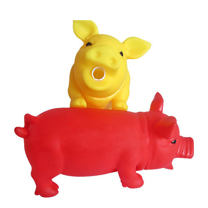 

Cleaning Teeth Dog Chewing Toy Cute Rubber Pig Pet Squeeze Sound Toys Puppy Biting Play Shrilling Screaming Pigs