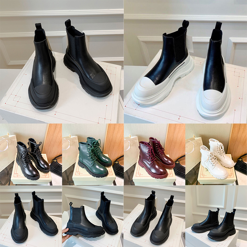 

wander women boots womens tread slick lace up leather motorcycle boot platform Luxury designer ankle white black Martin martins marten martens mqueen mc McQueens, See more colors