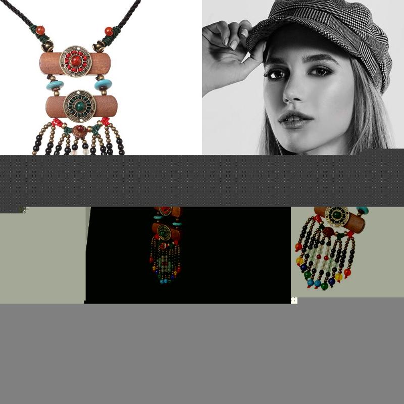 

Chains Women Long Jewelry Stone Gifts Creative Ethnic Style Retro Necklace