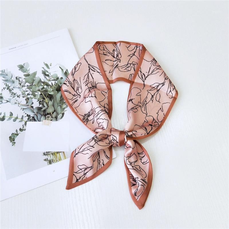 

Scarves Design Spring Letter Floral Skinny Scarf Women Bag Neck Silk For Ladies Foulard Headband & Wraps, Blue;gray