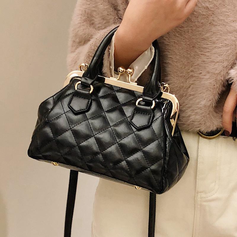 

Women Handbag Top Handle Bags Luxury Satchel For 2021 Crossbody Shoulder Bag Classic Quilted Design Female Bolsos Cross Body, Black