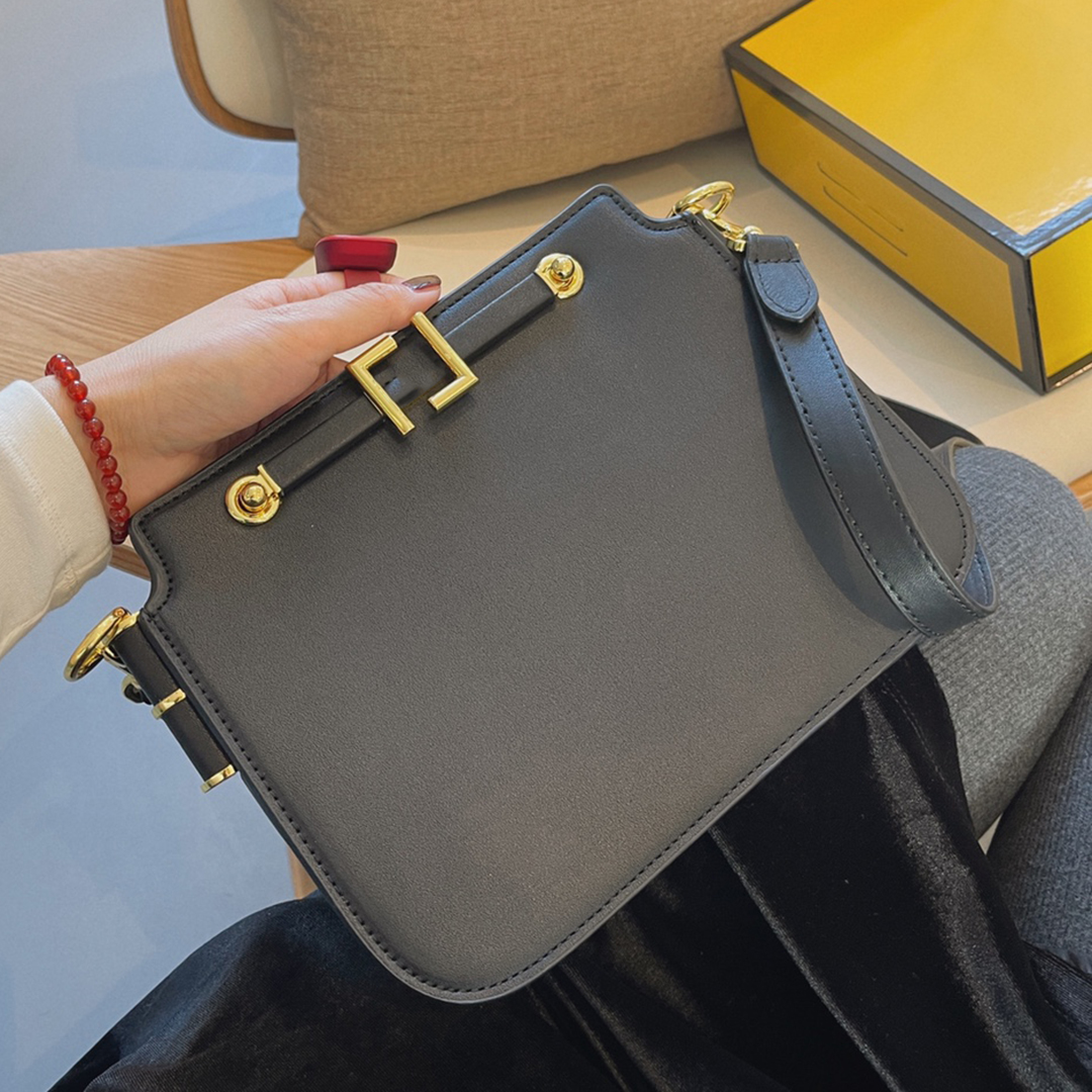 

Luxury Designers Italy Brand Classic Touch Shoulder Bags High Quality Genuine Leather Messenger Handbag Fashion Women Vintage Crossbody Totes Designer Bag, Black