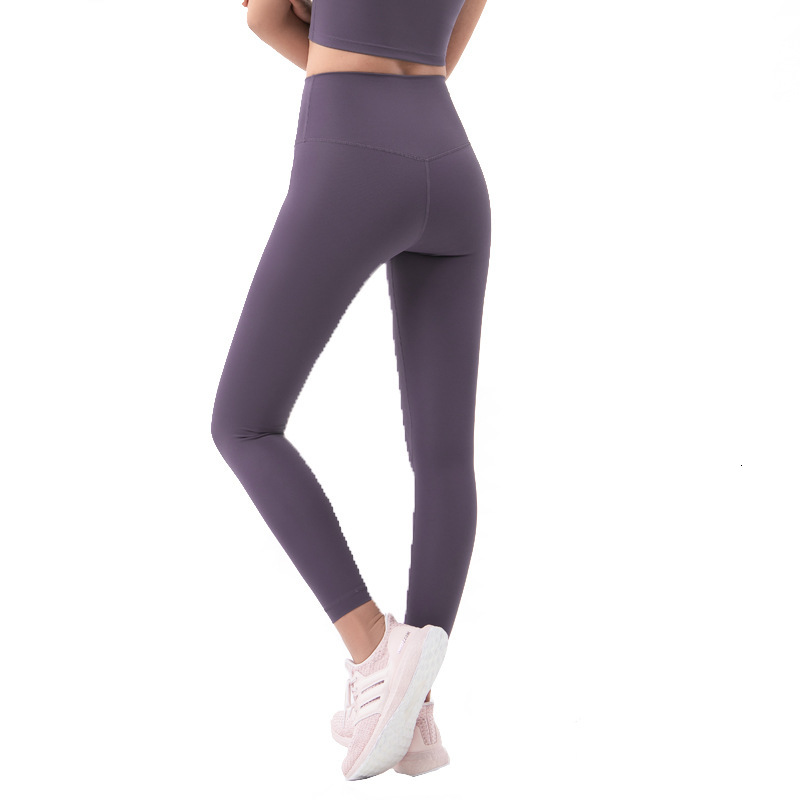 

tracksuits luxury wearlulu yoga wearss light support no embarrassment double sided frosted pant's high waist lifting peach hip sports f, Gray