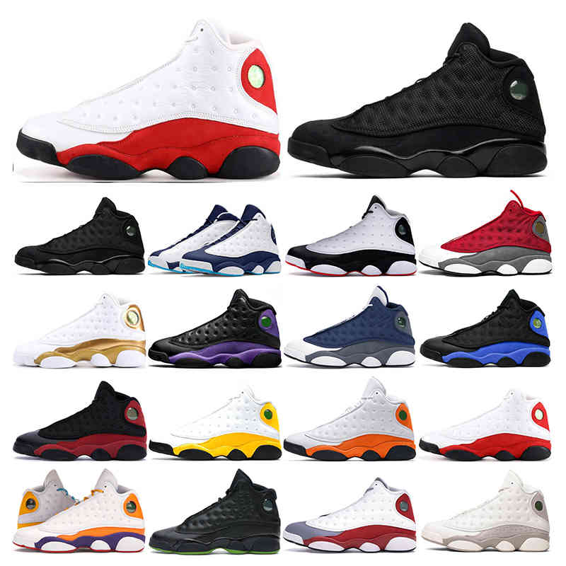 

Mens Basketball running Shoes 13s Red Flint Hyper Royal Black Cat Court Purple Atmosphere grey women sports sneakers trainers fashion, 1 red flint