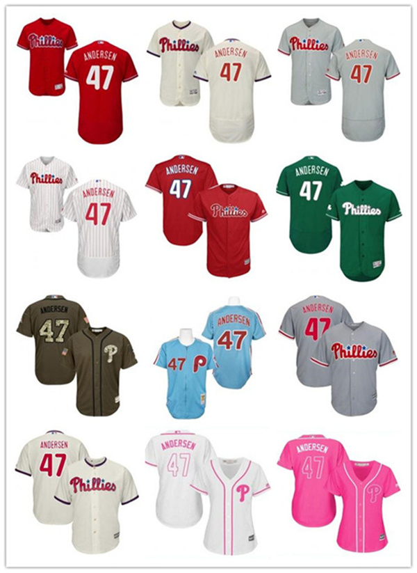 

men women youth Larry 47 Andersen baseball jerseys Philadelphia Phillie Replica Blue Alternate Cool Base Baseball Wear, Blue;black