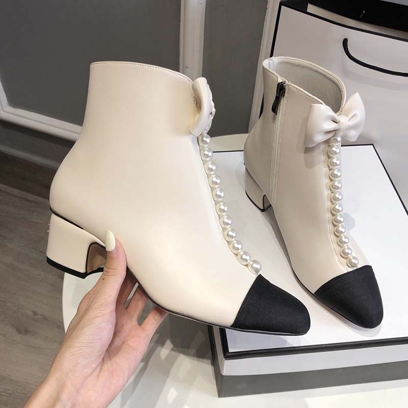 

Womens Thick Heel Short Boots Youth Cowboy With Bowknot Ladies Slippers Fashion Leathe Round Sandals Girls Head Metal Buckle Slides Heels High 5cm Plus Size Us 6 7 8.5 9, Black