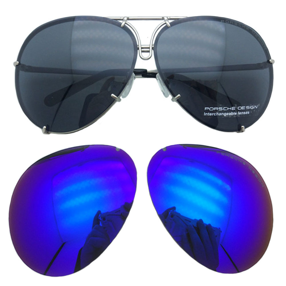 

Porsche Design Brand P 8478 Sunglasse Replaceable lens Anti Reflective Women Mirror Sun Glasses Oval Men Interchangeable Lens Sunglasses, White;black