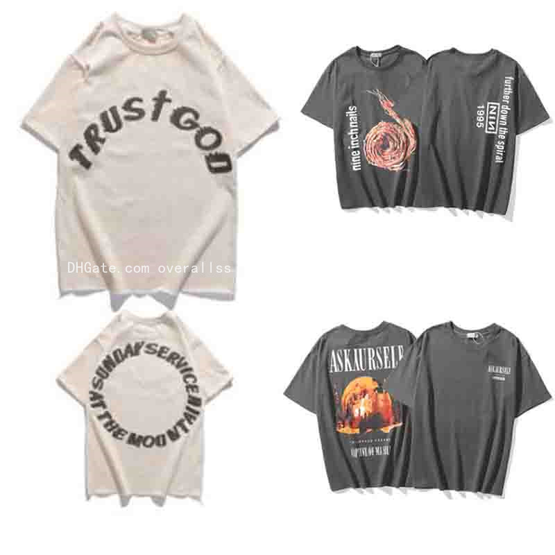 

Double Sided Print KANYE WEST Jesus Tee shirt IS King Sunday service tshirts tour commemoration Street short-sleeved half-high OVERSIZE collar loose men women, I need see other product