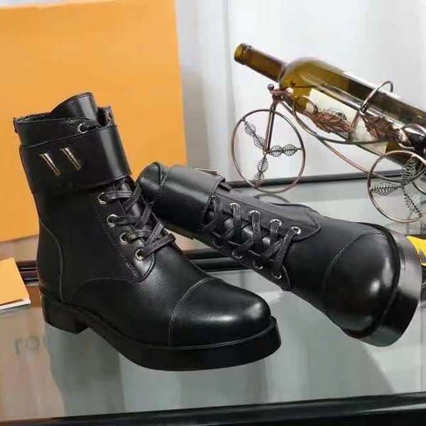 

Luxury Womens Boots Brand Desert Martin Boot Platform Genuine Leather Flat heel Work Shoes Size 35-41 With box, 1#