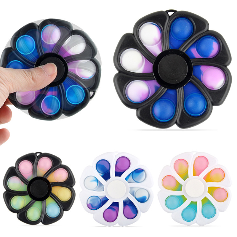 

Sensory Bubbles Pops Finger Spinners Gyro Cellphone Straps Silicon Fidget Push Dimple Decompression Gyroscope Fingertip Spinning Top Toys Autism Stress Reliever