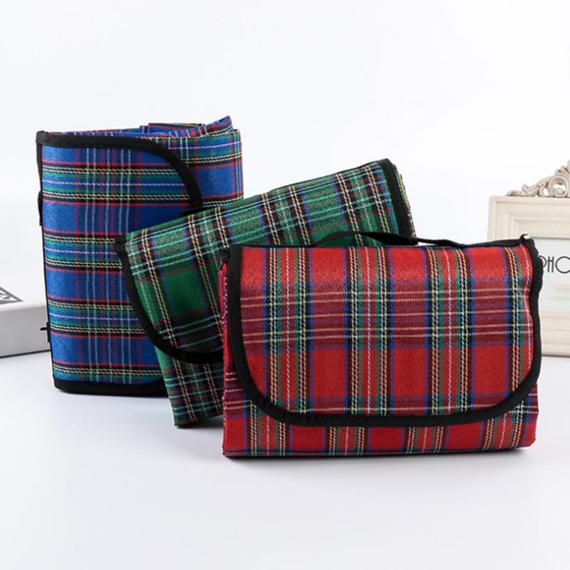 

Outdoor Pads Picnic Blanket Mat Waterproof Camp Travel Beach Folding Plaid Rug