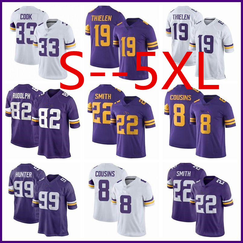 

18 Justin Jefferson Custom Football Jerseys Christian Darrisaw Patrick Peterson Randy Moss Adam Thielen Harrison Smith Dalvin Cook Danielle Hunter Cousins 4XL 5XL, Shown