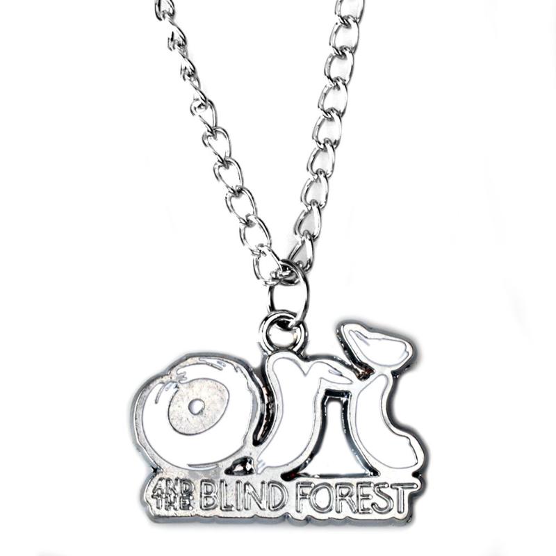

Pendant Necklaces Ori And The Blind Forest White Enamel Necklace For Men Women Vintage Metal O-chain Fans Cos Collectible Jewelry, Silver
